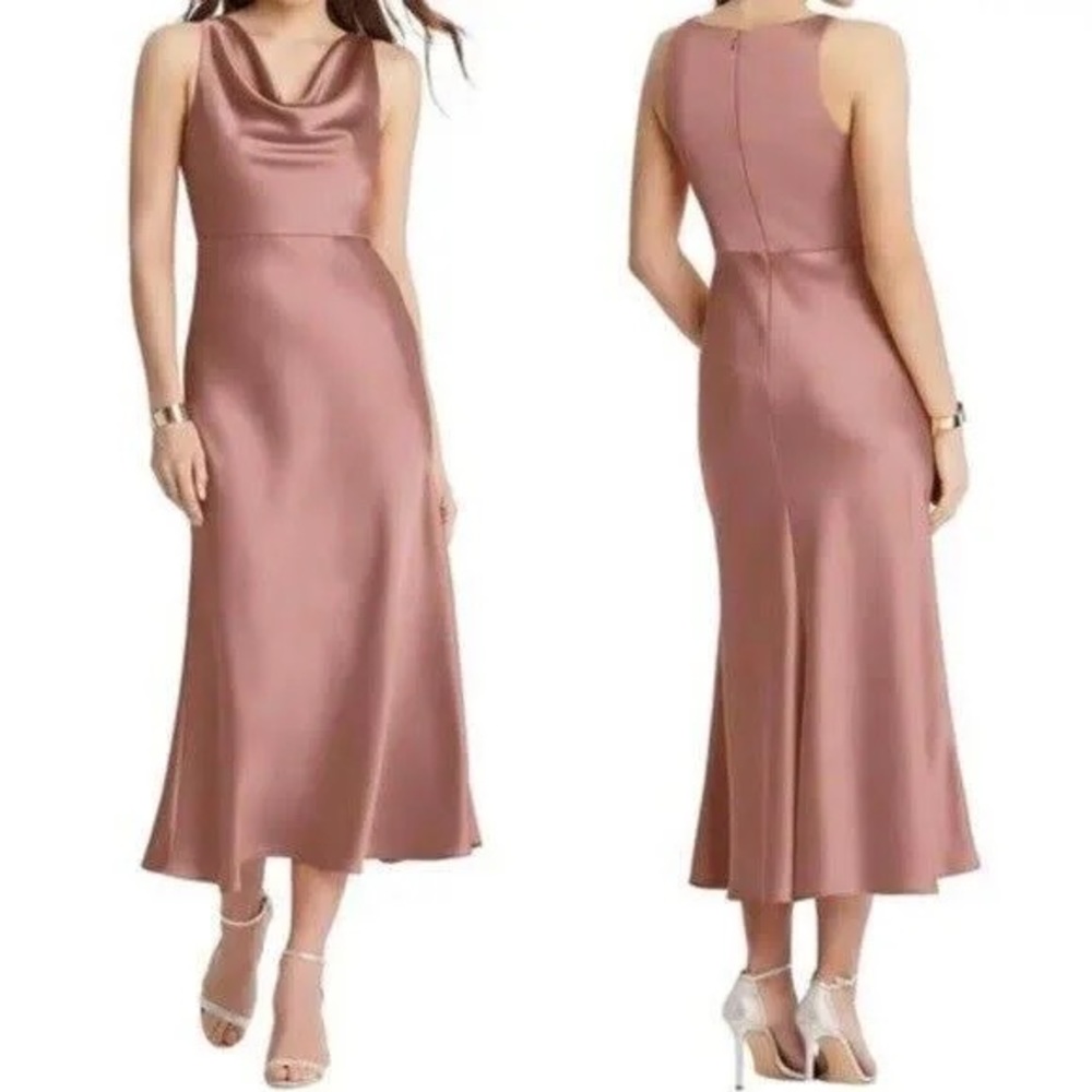NWT Lovely Esme Cowl-Neck Midi Tank Dress in Desert Rose